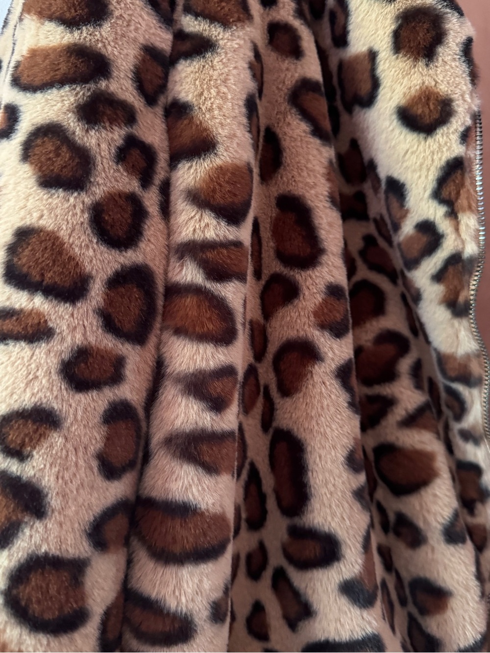 Windsor Leopard Print Faux Fur Cropped Jacket size M - Picture 2 of 7